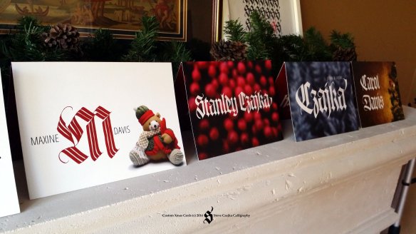 Custom Xmas Cards Fireplace Showcase CL